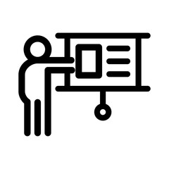 Presentation Icon Business Marketing Line Style Symbol Vector
