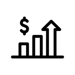 Growth Bar Icon Financial Line Style Vector