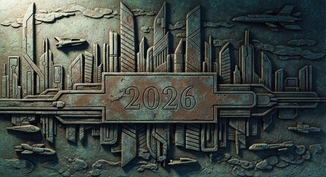 Envision the future with this 2026 cityscape art, a stunning symbol of progress, innovation, and the architectural marvels of tomorrow's world