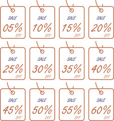 Various price discount tags