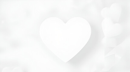 White heart shape resting on a transparent background, representing love, romance, and the spirit of valentine's day celebrations
