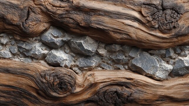 Natural wood and stone texture rustic organic surface background for interior design wall tiles flooring product mockups and modern architectural material concepts