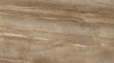 Elegant Light Brown and Creamy Tan Natural Marble Texture featuring Clear Horizontal Lines and High-Gloss Finish, Perfect for Stone Slab or Countertop Design