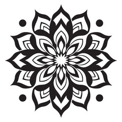 black and white floral ornament