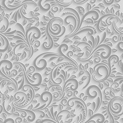 Obraz premium Intricate grey swirl spiral line art background