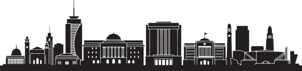 Silhouette vector illustration of city skyline of nairobi kenya with building