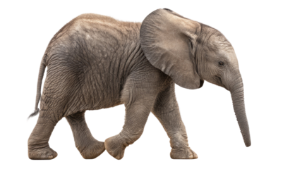 A elephant animal on the white background