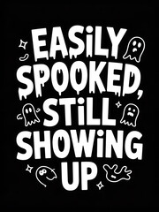 Obraz premium Black and white poster with a spooky ghost on it