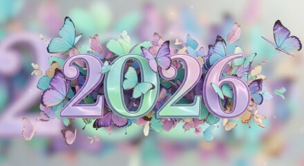 Celebrate 2026 with enchanting pastel butterflies and soft hues