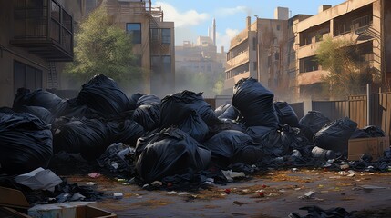 Urban waste piles create an environmental concern.