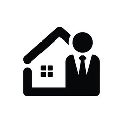 Real estate agent icon representing home ownership and professional service