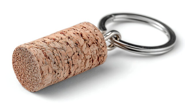 brown key chain on white background