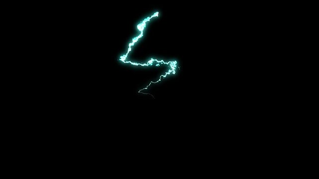 Animated lightning overlay with continuous electric bolts flashing, lightning strike that looks so realistic, lightning storm, blue light force effect, blue Lightning flash Thunderbolt isolated