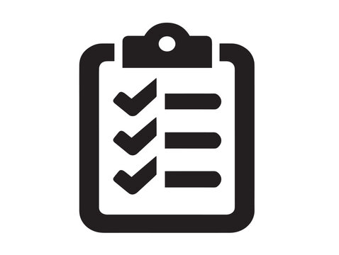 Stunning minimalist checklist symbol on a clean white background