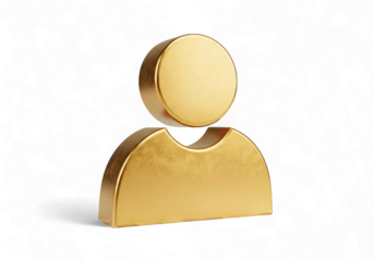 Golden profile icon shines, perfect for user interface design and social media profile enhancement, add a touch of luxury and sophistication to your digital projects now