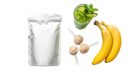 Nutritional supplement ingredients health food product mockup transparent background