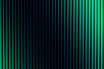 Fototapeta premium Abstract background of vertical dark blue and vibrant green glowing neon light bars creating a modern futuristic pattern texture
