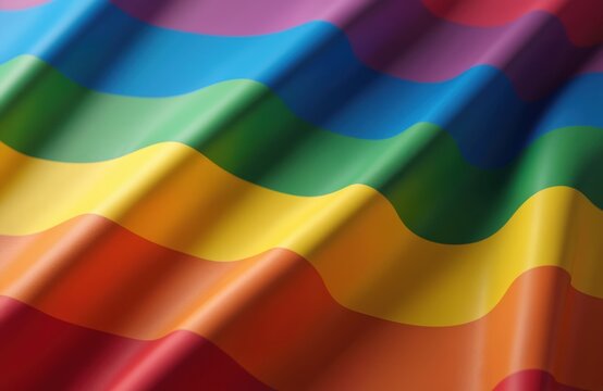 Rainbow flag waves gently symbolizing LGBTQ rights and equality. Colors represent diversity of sexual orientations and gender identities. International Day against Homophobia, Transphobia, Biphobia. - Powered by Adobe