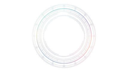 Neon Cyberpunk HUD Ring on Dark Background &ndash; Glowing Sci-Fi Interface Element for Futuristic UI and Tech Visualization
