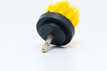 Cordless screwdriver brush attachment for cleaning