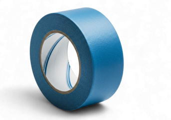 Vibrant blue painter's tape roll ready for creative DIY projects, artful masking, and precise surface protection, perfect for home improvement and professional finishing work