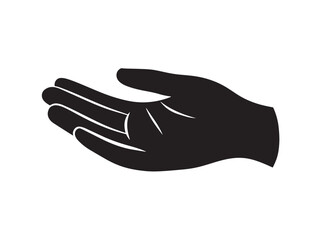 Beautiful hand icon vector illustration with a nice and elegant solid black form