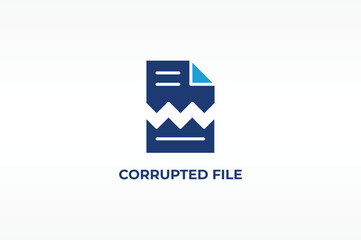 Fototapeta premium CORRUPTED FILE vector, icon or logo sign isolated symbol illustration