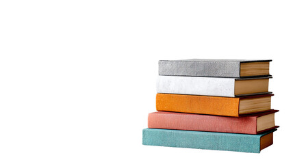 stack of books isolated on white background