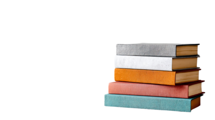 stack of books isolated on white background