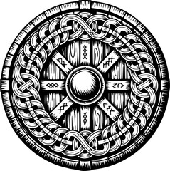 Norse shield silhouette vector illustration