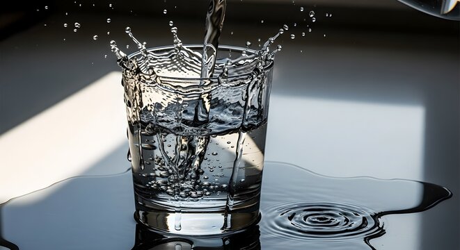 water pouring into glass - Powered by Adobe