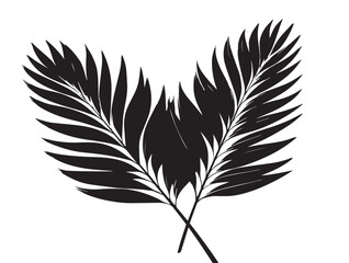 Stunning Palm Leaves Icon Illustration with Elegant Black and White Pattern