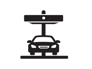 Clean Modern Parking Icon Symbol with Simple Black and White Design