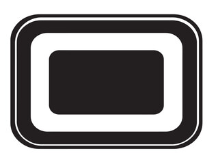 Clean Minimal Rectangle Icon Illustration with Elegant Monochrome Finish