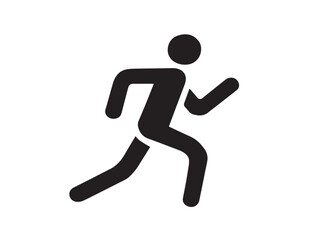 Dynamic Runner Icon Illustration with Stunning Minimal Black and White Look
