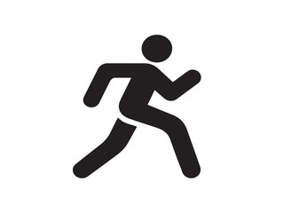 Beautiful Simple Runner Symbol in Clean Elegant Monochrome Design
