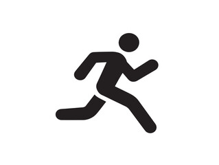 Gorgeous Stylish Runner Icon Graphic with Minimal Bold Black and White Style