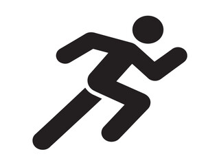Dynamic runner icon vector illustration with a stunning solid black silhouette