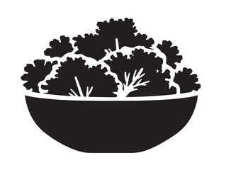 Elegant salad icon vector illustration for stunning restaurant menu and wellness themes