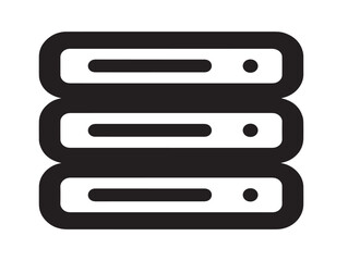 Elegant server icon vector illustration with a simple and clean solid black symbol