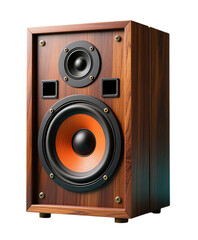 Retro Wooden Speaker with Black and Orange Details