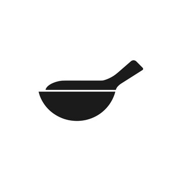 A simple side-view bedpan icon showing a shallow bowl with an extended handle