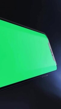 Realistic Phone Green Screen Close-Up &ndash; Vertical Mockup Video