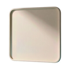 Square beige serving tray with textured surface