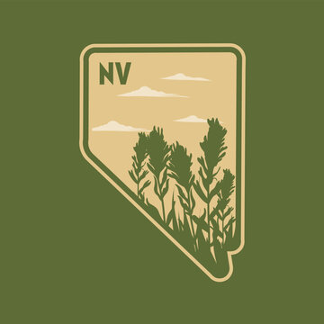 Silhouette of Nevada Sagebrush Flower Perfect for Printable, etc