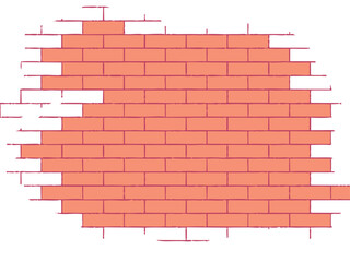 Obraz premium Hand-drawn Red Brick Texture Vector Design