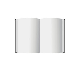 Open blank white book or magazine mockup isolated on transparent background