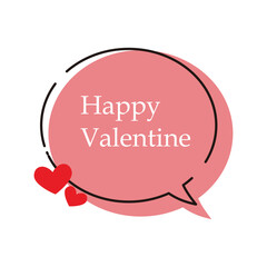 Aesthetic Speech ballon shape with happy valentine text on it