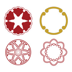 japanese decorative element and path circle design set