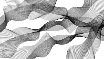 curvy wave line on transparent background with blend line effect